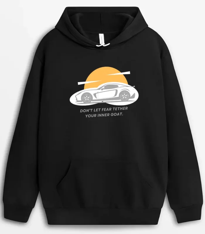 Dont Let Fear Tether Your Inner Goat Shawleeg Hoodie - Black
