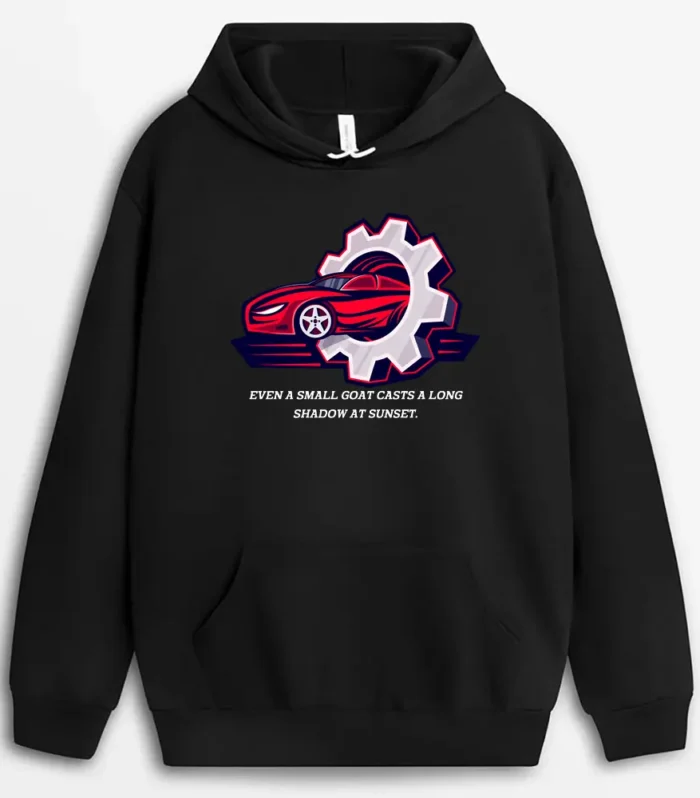 Even A Small Goat Casts A Long Shadow At Sunset Shawleeg Hoodie - Black