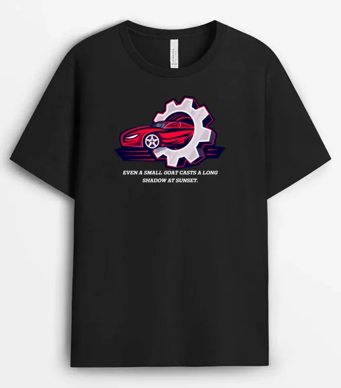Even A Small Goat Casts A Long Shadow At Sunset Shawleeg T-Shirt - Black