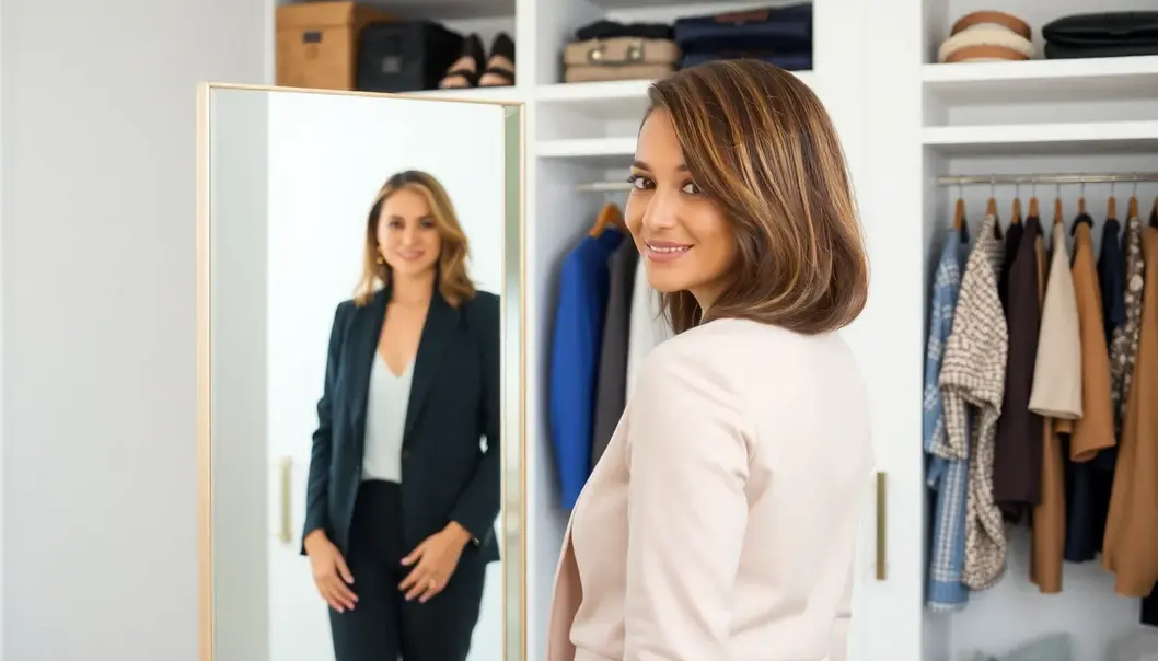 Freelancers evaluating their wardrobes to adapt to new styles after body changes.